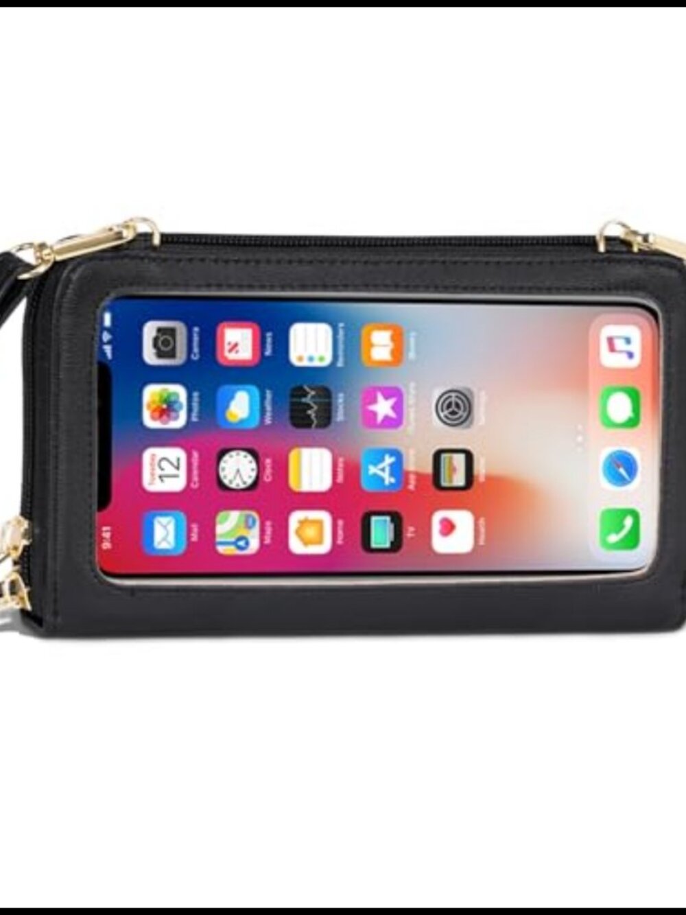 RFID Touchscreen Crossbody Phone Wallet PU Leather Wristlet